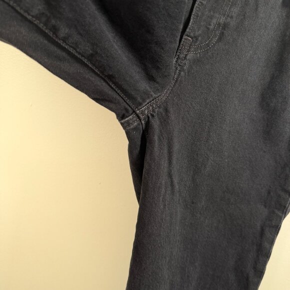 Levi's Ribcage Wide Leg Crop Jeans Size 31 Black Denim High Waist Hemmed - Picture 6 of 9